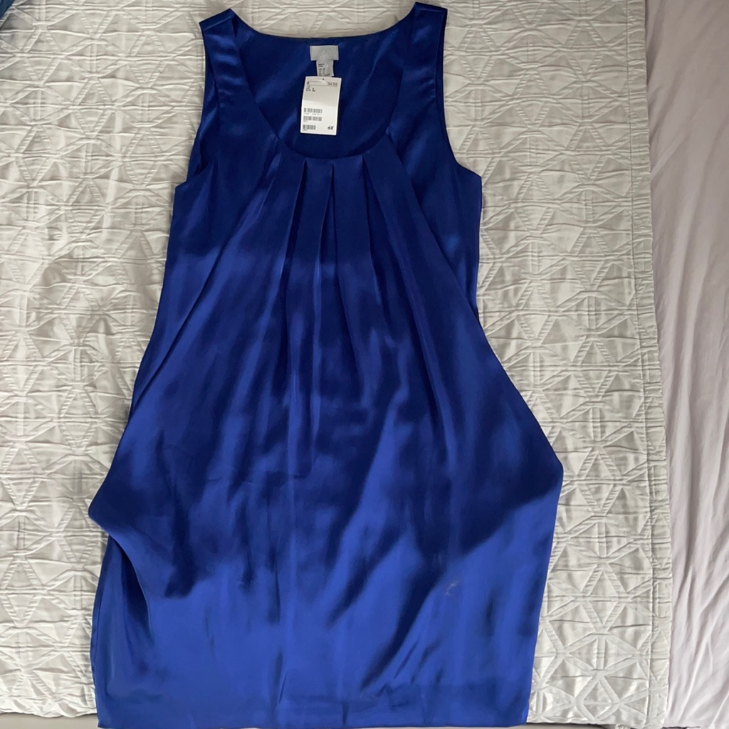 Nwt Dark Blue H&M Silk Dress